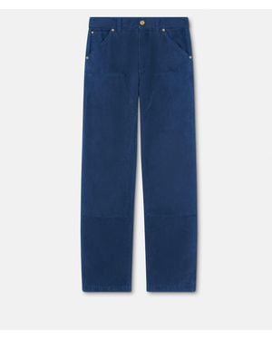 Versace Overdyed Canvas Carpenter Pants - Blue