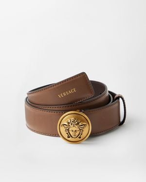 Versace Leather Belt 3.5 Cm - Brown