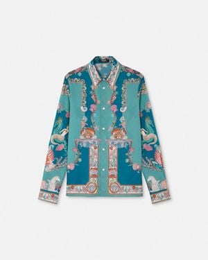 Versace Coral Theater Cotton Shirt - Blue