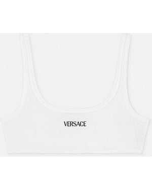 Versace Ribbed Cotton Top - White