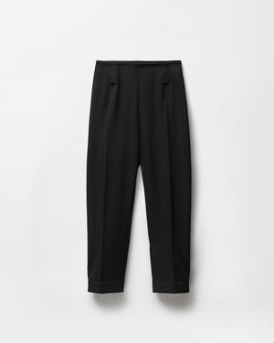 Versace Pantalones Capri De Lana - Negro