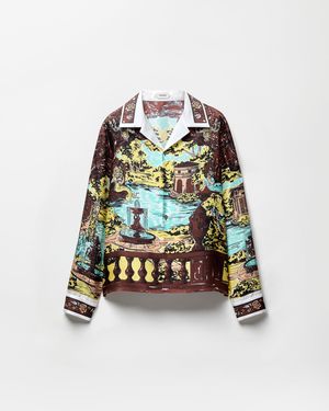 Versace Printed Silk Twill Slim Shirt - Multicolour