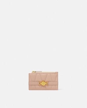 Versace Medusa '95 Quilted Zip Card Holder - White