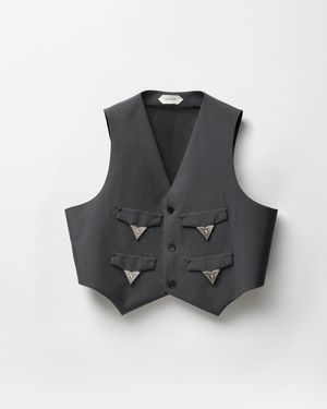 Versace Wool-Mohair Vest - Grey