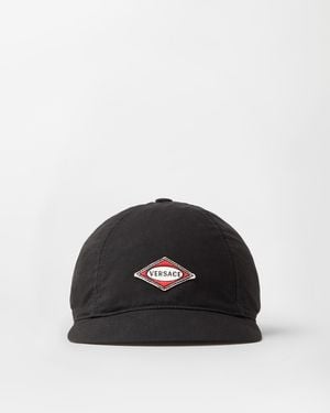 Versace Embroidered Canvas Cycling Cap - Black