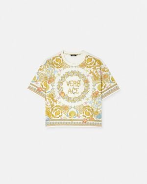 Versace T-Shirt Corta Underwater Barocco - Bianco