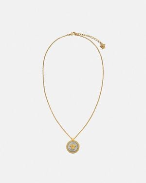 Versace Collar Con Icono Y Cristales - Blanco