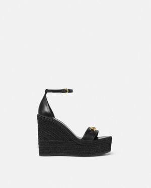 Versace Wedge Sandals - Black
