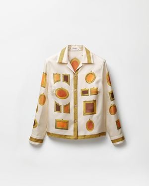 Versace Printed Silk Twill Shirt - Metallic