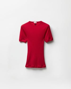 Versace Wool Top With Short Sleeves - Red