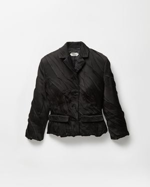 Versace Draped Envers-Satin Blazer - Black