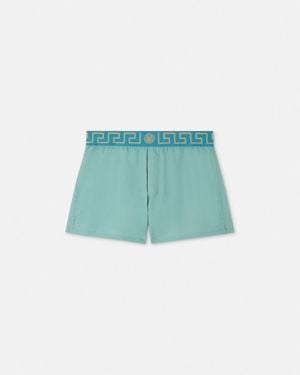 Versace Greca Border Swim Shorts - Green