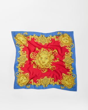 Versace Printed Silk Twill Scarf 90 Cm - Red
