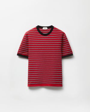 Versace Jacquard Cotton-Blend Knit T-Shirt - Red