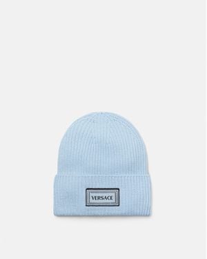 Versace Wool Knit Beanie - Blue