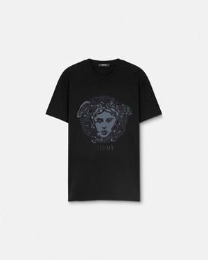 Versace T-Shirt Mit Medusa-Stickerei - Schwarz