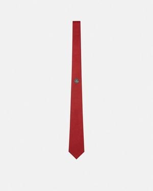 Versace Medusa Silk Tie - White