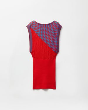 Versace Cotton Knit Mini Dress - Red