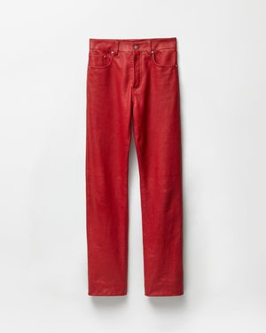 Versace Pantalones De Piel - Rojo