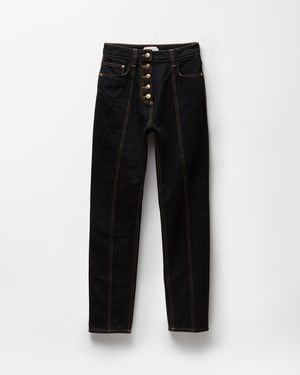 Versace Vaqueros Rectos De Tiro Alto - Negro