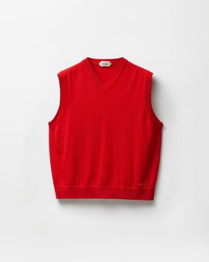 Versace Embroidered Wool Knit Vest