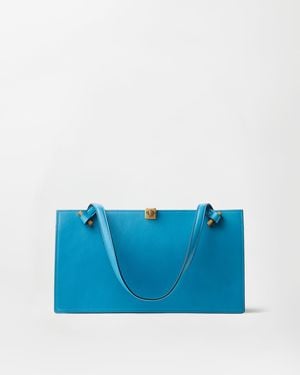 Versace Severine Leather Tote - Blue