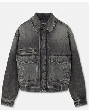 Versace Denim Blouson Jacket - Grey