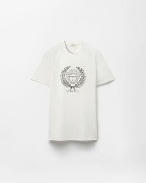 Versace Printed Cotton-Jersey Slim T-Shirt - White