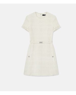 Versace Tweed Dress With Lurex Thread - White