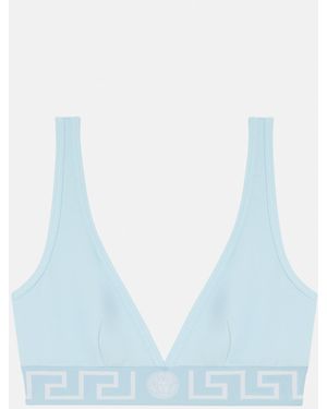 Versace Cotton-Jersey Triangle Bralette - Blue