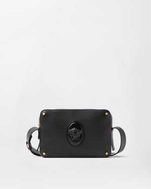 Versace Lou Leather Crossbody Bag - Black