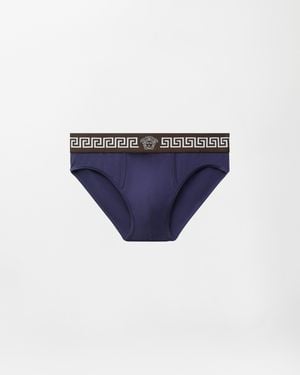 Versace Cotton-Jersey Briefs - Blue