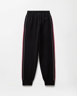 Versace Embroidered Cotton Knit Trousers - Black