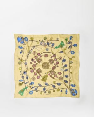 Versace Printed Silk Twill Scarf 90 Cm - Metallic