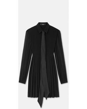 Versace Crêpe De Chine Lavallière Mini Dress - Black
