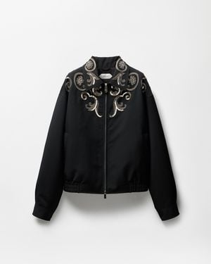 Versace Embroidered Wool-Mohair Blouson - Black