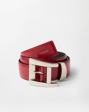 Versace Ledergürtel 4 Cm - Rot