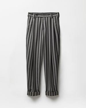 Versace Pantalones Extragrandes De Lana Pinstripe - Multicolor