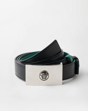 Versace Reversible Leather Belt 3 Cm - Black