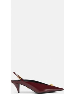 Versace La Medusa Leather Slingbacks 55 Mm - White