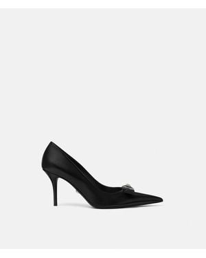 Versace Gianni Ribbon Leather Pumps 85 Mm - White