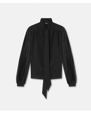 Versace Crêpe De Chine Lavallière Shirt - Black