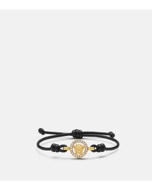 Versace Medusa '95 Crystal Leather Bracelet - White