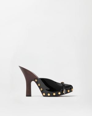 Versace Sassi Patent Clogs 105 Mm - White