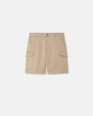 Versace Gabardine Cargo Shorts - Natural