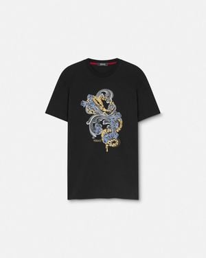 Versace Embroidered Chinese New Year T-Shirt - Black