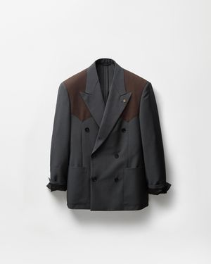 Versace Wool-Mohair Boxy Blazer - Black
