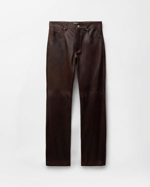 Versace Leather Pants - Brown