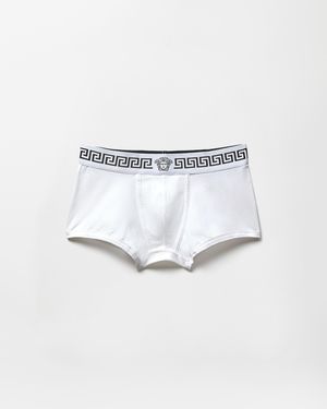 Versace Cotton-Jersey Trunks - Grey