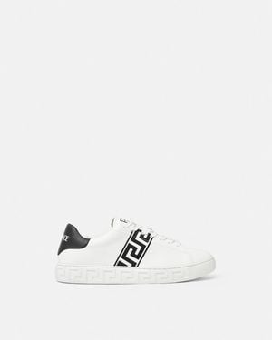 Versace Greca Sneaker Con Ricamo - Bianco